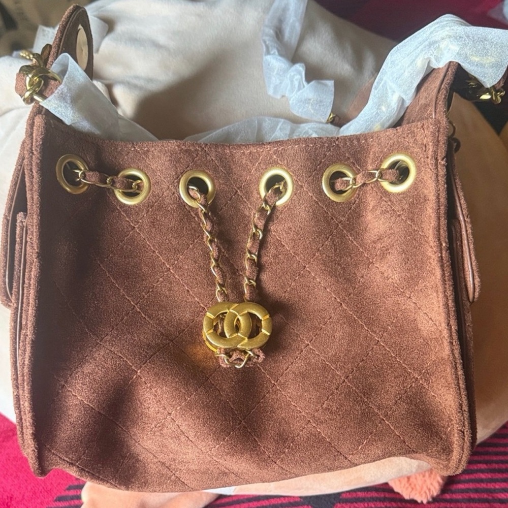 Brown Quilted Women's Bag